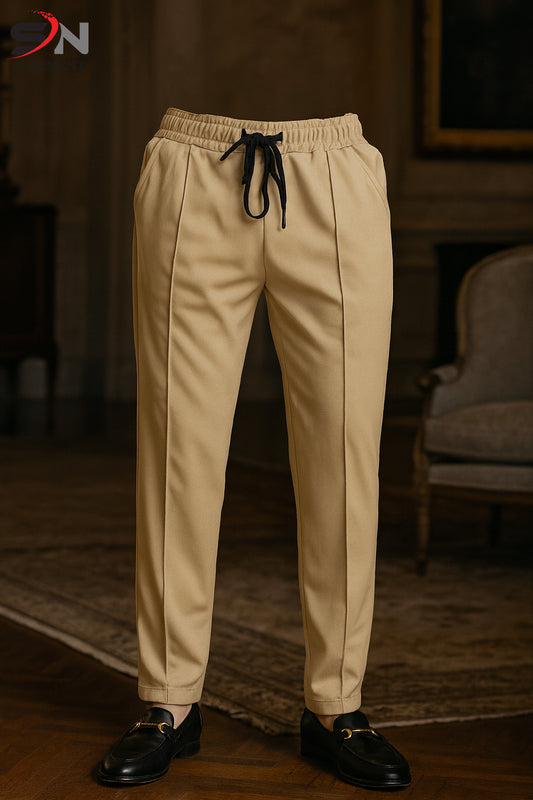 Beige Front Plate Lose Fit Trouser For Mens & Boys (SN68)