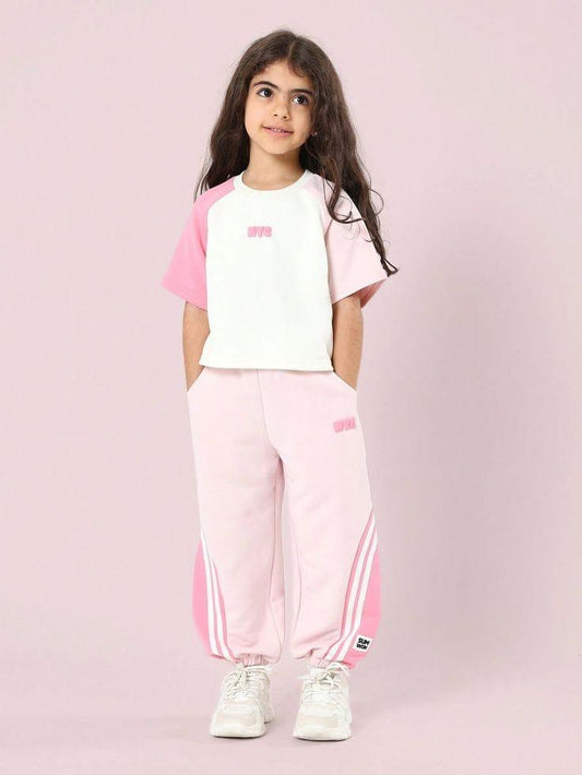Baggy Contrast Panel Kids Tack Suit
