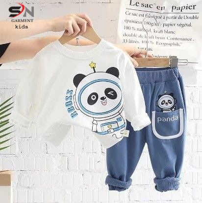 Boss Panda Printed Kids Suit For Baby & Baba (SN07)