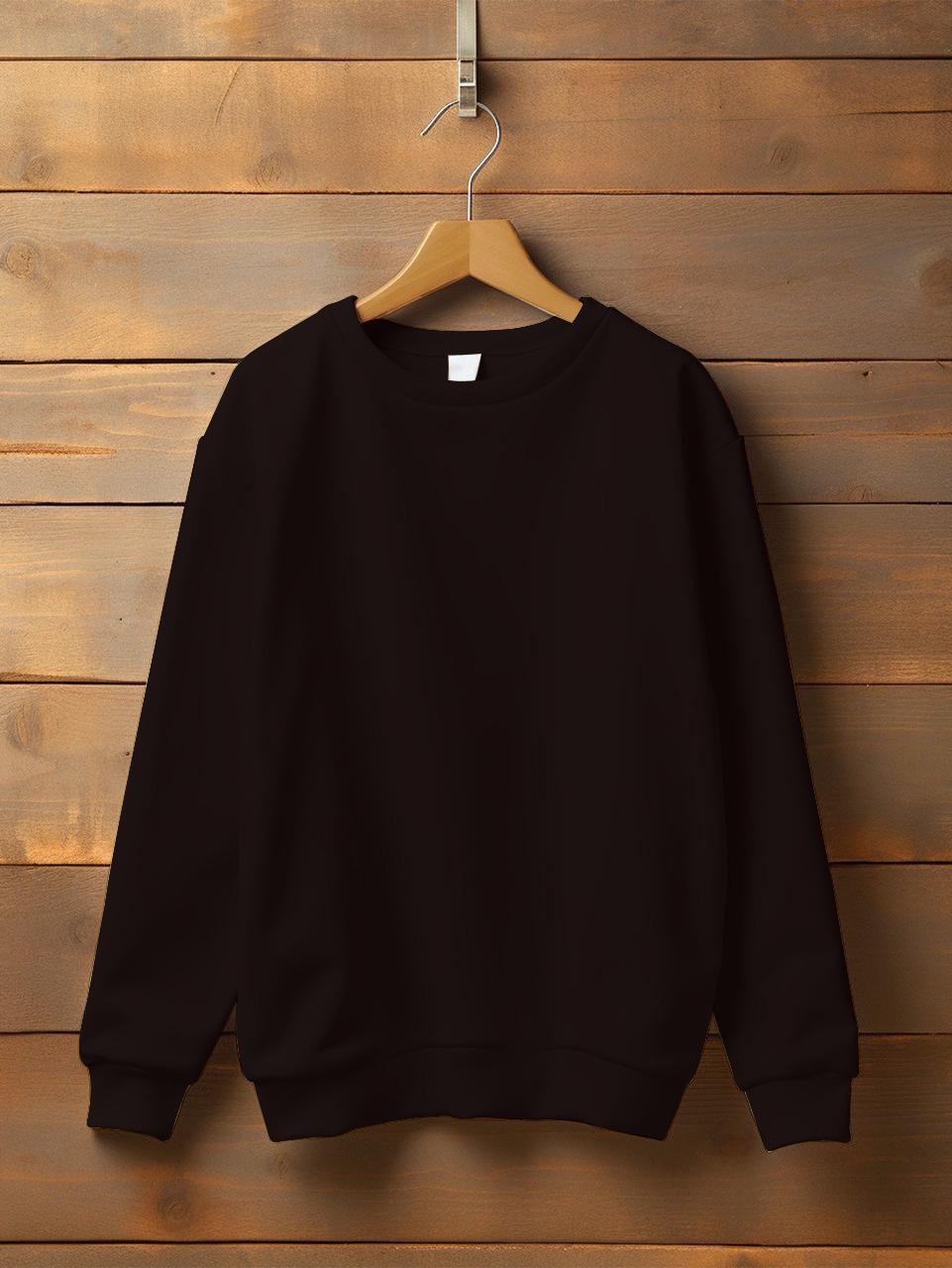 Black Simple Sweat Shirt For Girls & Women (SN27)