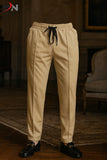 Beige Front Plate Lose Fit Trouser For Mens & Boys (SN68)