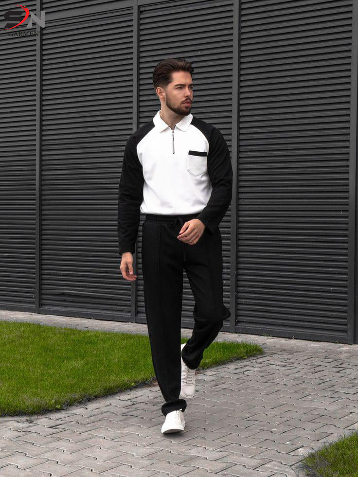 Zipper Pocket Panel Winter Tracksuit For Mens & Boys