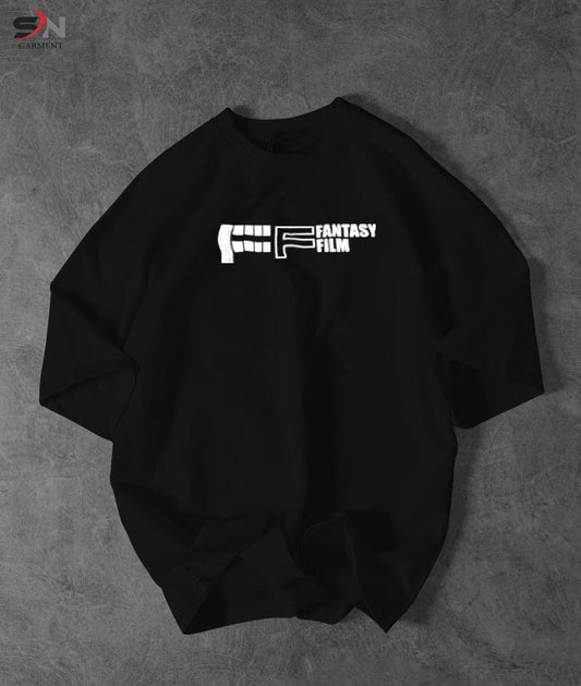 Black Colour Fantasy Film Printed Drop Shoulder T-Shirt For Mens & Boys (SN112)
