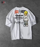 White Colour Fantasy Film Printed Drop Shoulder T-Shirt For Mens & Boys (SN115)