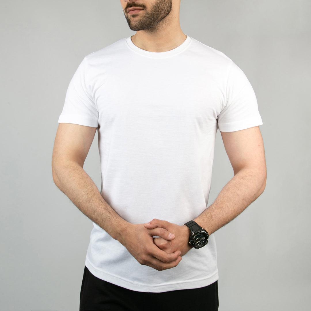 White Simple Plain T-Shirt For Mens & Boys (SN46)