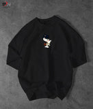 Black Colour Doremon  Printed Drop Shoulder T-Shirt For Mens & Boys (SN120)