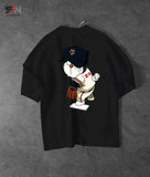 Black Colour Doremon  Printed Drop Shoulder T-Shirt For Mens & Boys (SN120)