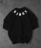 Black Colour Since Printed Drop Shoulder T-Shirt For Mens & Boys (SN125)