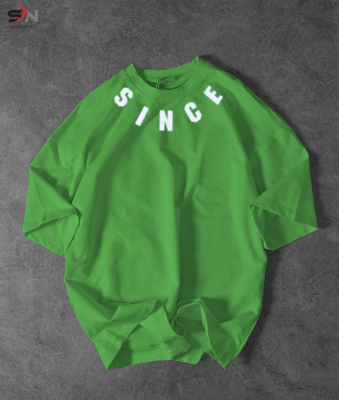 Green Colour Since Printed Drop Shoulder T-Shirt For Mens & Boys (SN124)