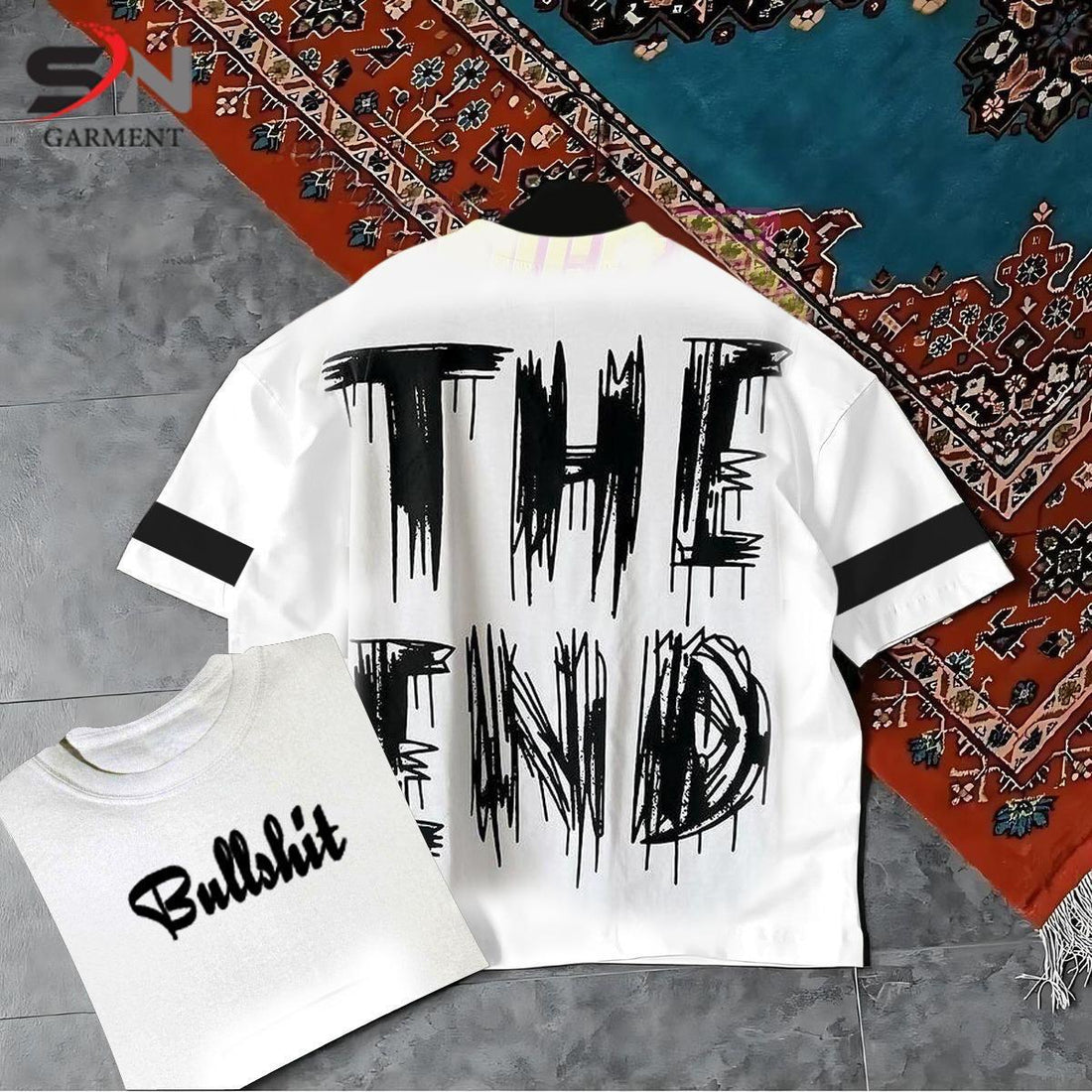 The End Printed Drop Shoulder T-Shirt For Mens & Boys (SN023)