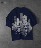 Navy Blue Colour Since Printed Drop Shoulder T-Shirt For Mens & Boys (SN123)