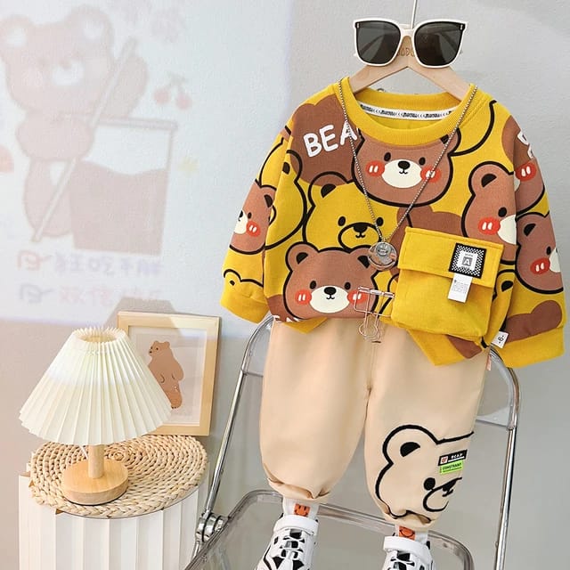 Kids Bear Printed Kids Suit For Baby & Baba (SN020)