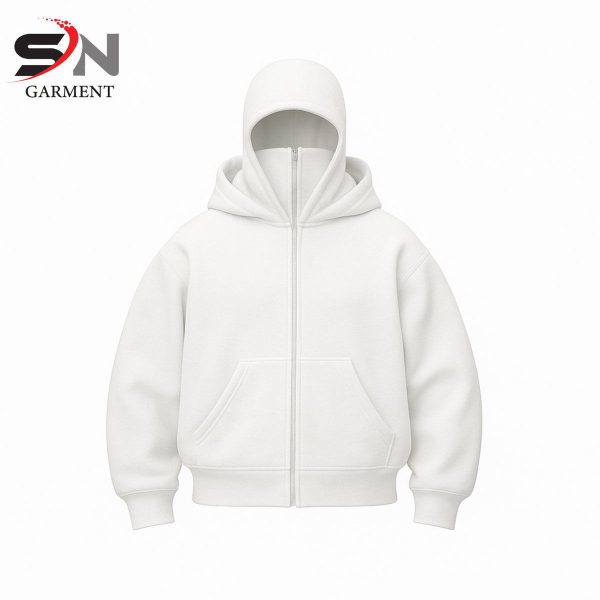 White balaclava ninja hoodie for mens & boys