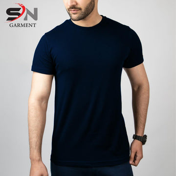 Navy Blue Simple Plain T-Shirt For Mens & Boys (SN47)