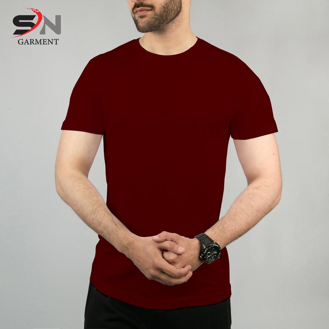 Maroon Simple Plain T-Shirt For Mens & Boys (SN44)