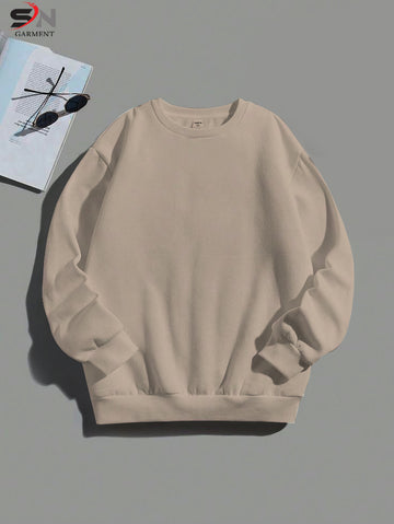 Simple Basic Beige Colour Winter SweatShirt For Mens & Womens (SN51)