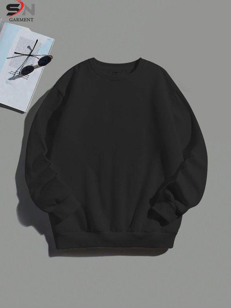 Simple Basic Black Color Winter SweatShirt For Mens &amp; Womens (SN52)