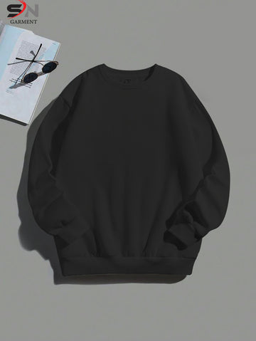 Simple Basic Black Color Winter SweatShirt For Mens &amp; Womens (SN52)