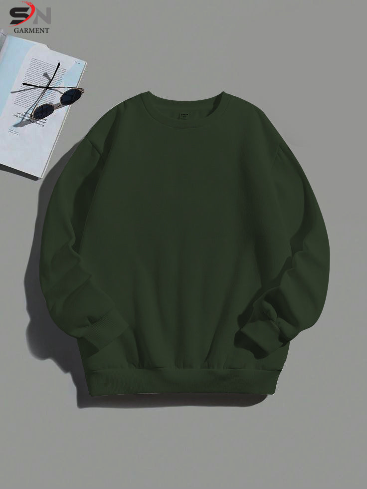 Product Name : Simple Basic Bottle Green Color Winter SweatShirt For Mens & Womens (SN55)