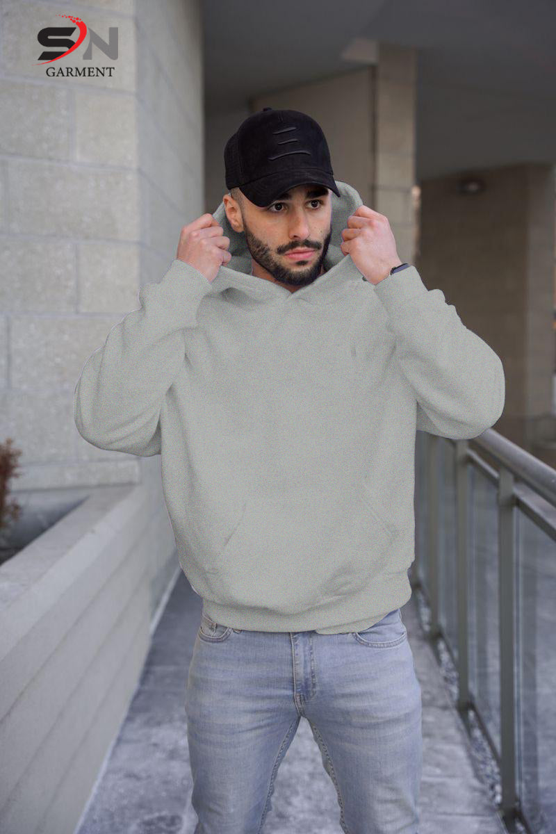 Simple Basic Grey Color Winter Hoddie For Mens & Boys (SN86)