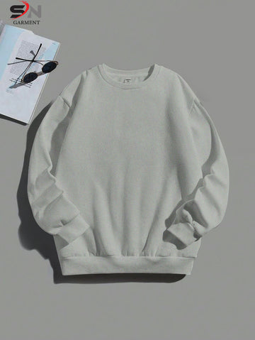 Simple Basic H Grey  Color Winter SweatShirt For Mens & Womens (SN60)