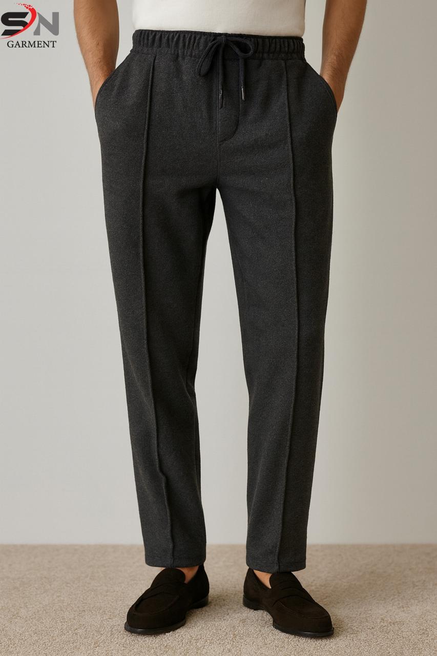 Grey Fleece Front Stripe Trouser For Mens & Boys