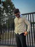 Button Down Stripe Printed Shirt Style Jacket For Mens & Boys