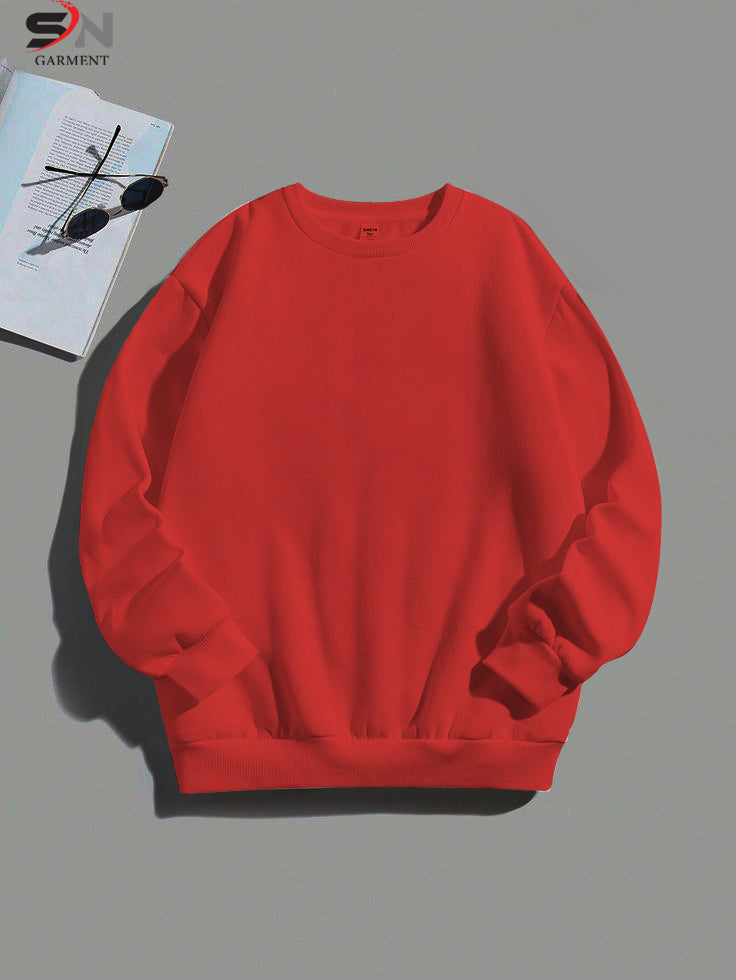 Simple Basic Red Color Winter SweatShirt For Mens & Womens (SN59)