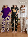 Pack Of 3 Ladies Printed Night Suit