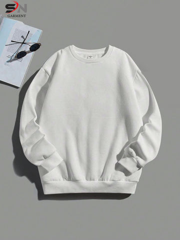 Simple Basic White Color Winter SweatShirt For Mens & Womens(SN59)