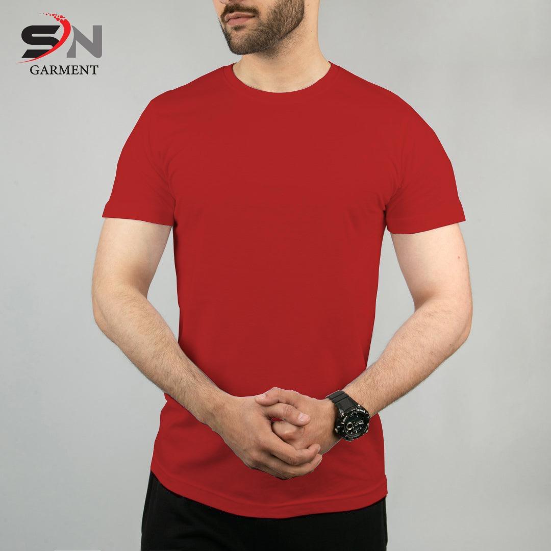 Red Simple Plain T-Shirt For Mens & Boys (SN50)