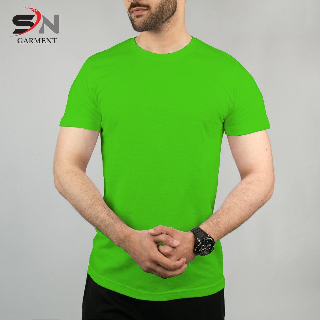 Green Simple Plain T-Shirt For Mens & Boys (SN48)