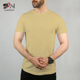 Beige Simple Plain T-Shirt For Mens & Boys (SN53)