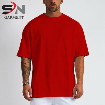 Simple Red Drop Shoulder T-Shirt For Mens & Boys (SN36)