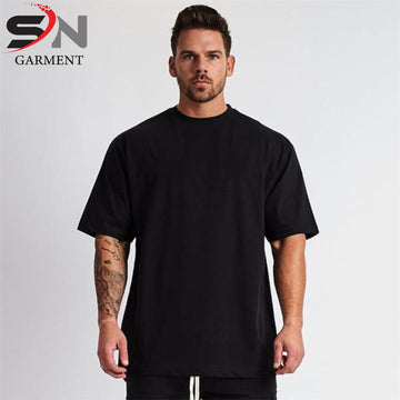 Simple Black Drop Shoulder T-Shirt For Mens & Boys (SN37)