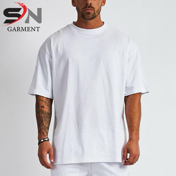 Simple White Drop Shoulder T-Shirt For Mens & Boys (SN38)